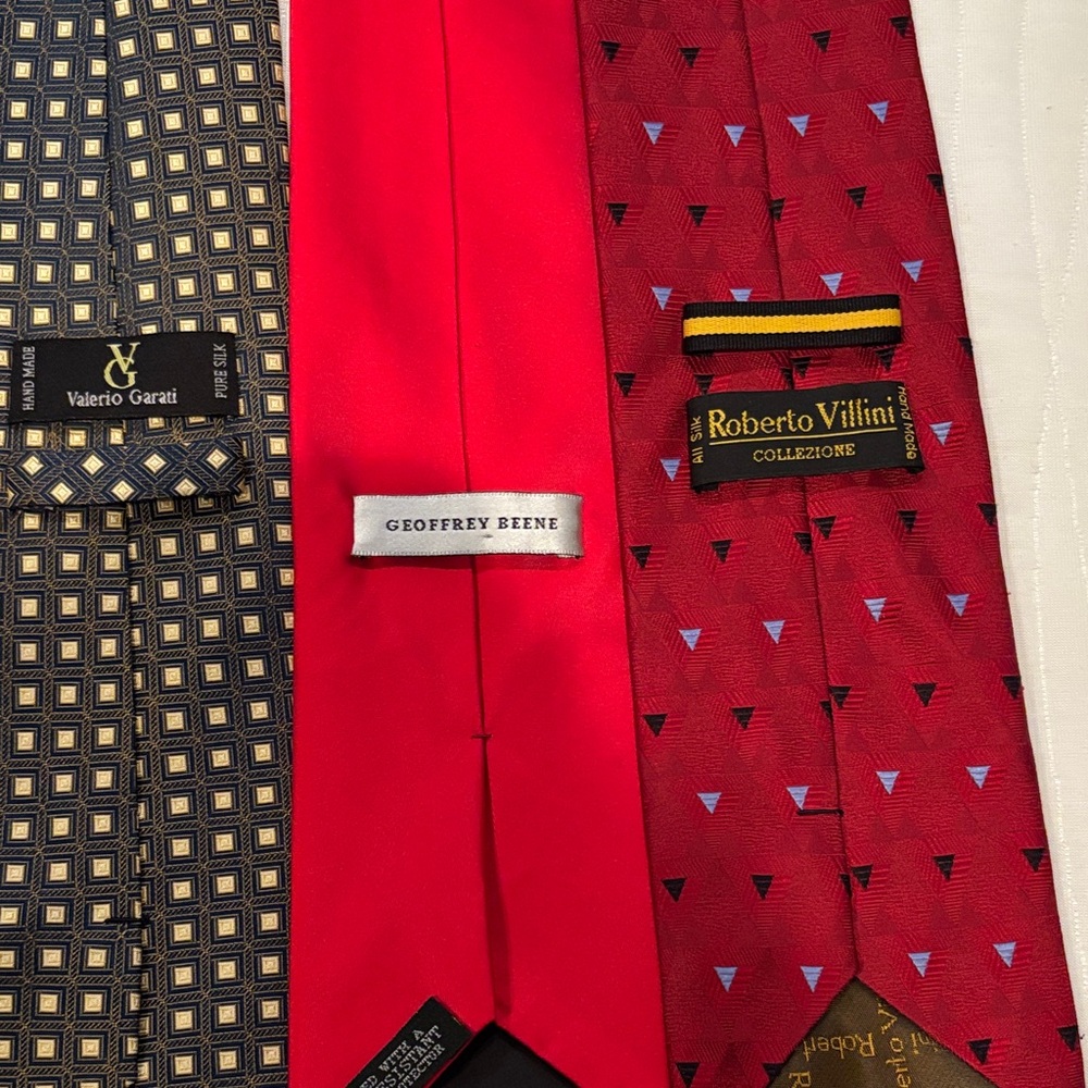 Men's Red Solid & Patterned Ties - Pack - image 7